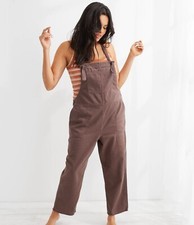 Aerie Brown Werk  Play Twill Overalls XS