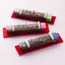 TAMASHIGE Mini Koto Japanese harp Set of 3 10cm