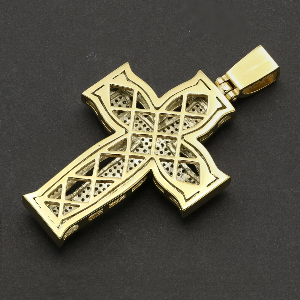 Colgante Cruz Hombre Acero Inoxidable 316 Pavé (Solo Colgante) Foto 2 de 4