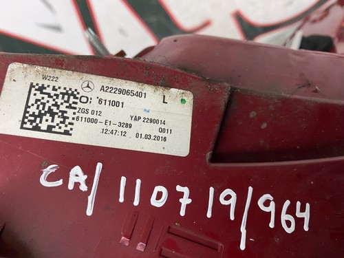 LUZ TRASERA IZQUIERDA ORIGINAL MERCEDES BENZ CLASE W222 2016 A2229065401 - Imagen 3 de 4