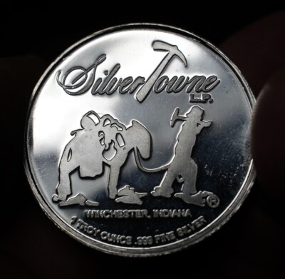 Silver Towne Winchester Indiana 1oz .999 FINE SILVER round C562 | eBay