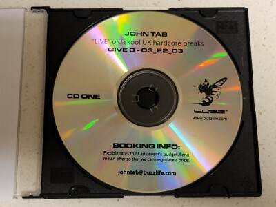 RARE John Tab BUZZ LIFE DC old skool UK Hardcore breaks breakbeats CD edm