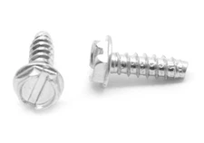 #4-24 x 3/8" (FT) Sheet Metal Screw Slot Hex Washer Hd Type B Zinc