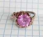Vintage Ring Amethyst stone Gilding Silver 875 test star Women Jewelry size 7.25