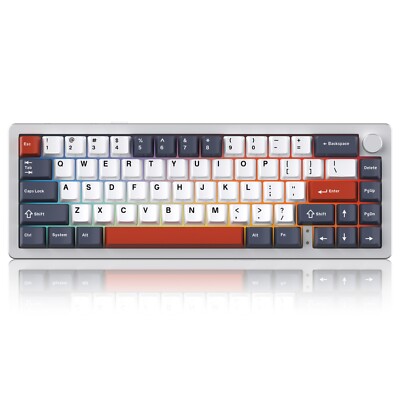 NABI NB1 65% Wireless Mechanical Gaming Keyboard, RGB, Aluminum, 66 Keys SLV/BLU