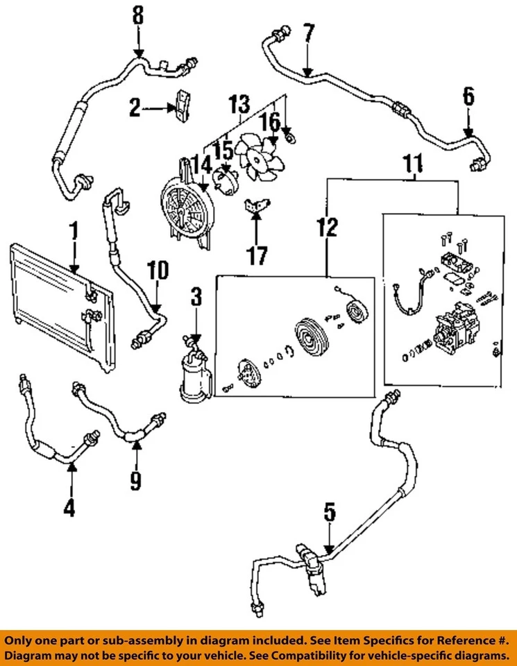 Used A/C Compressor fits: 1991 Mazda 323 SOHC Grade A — 第 3/4 张图片