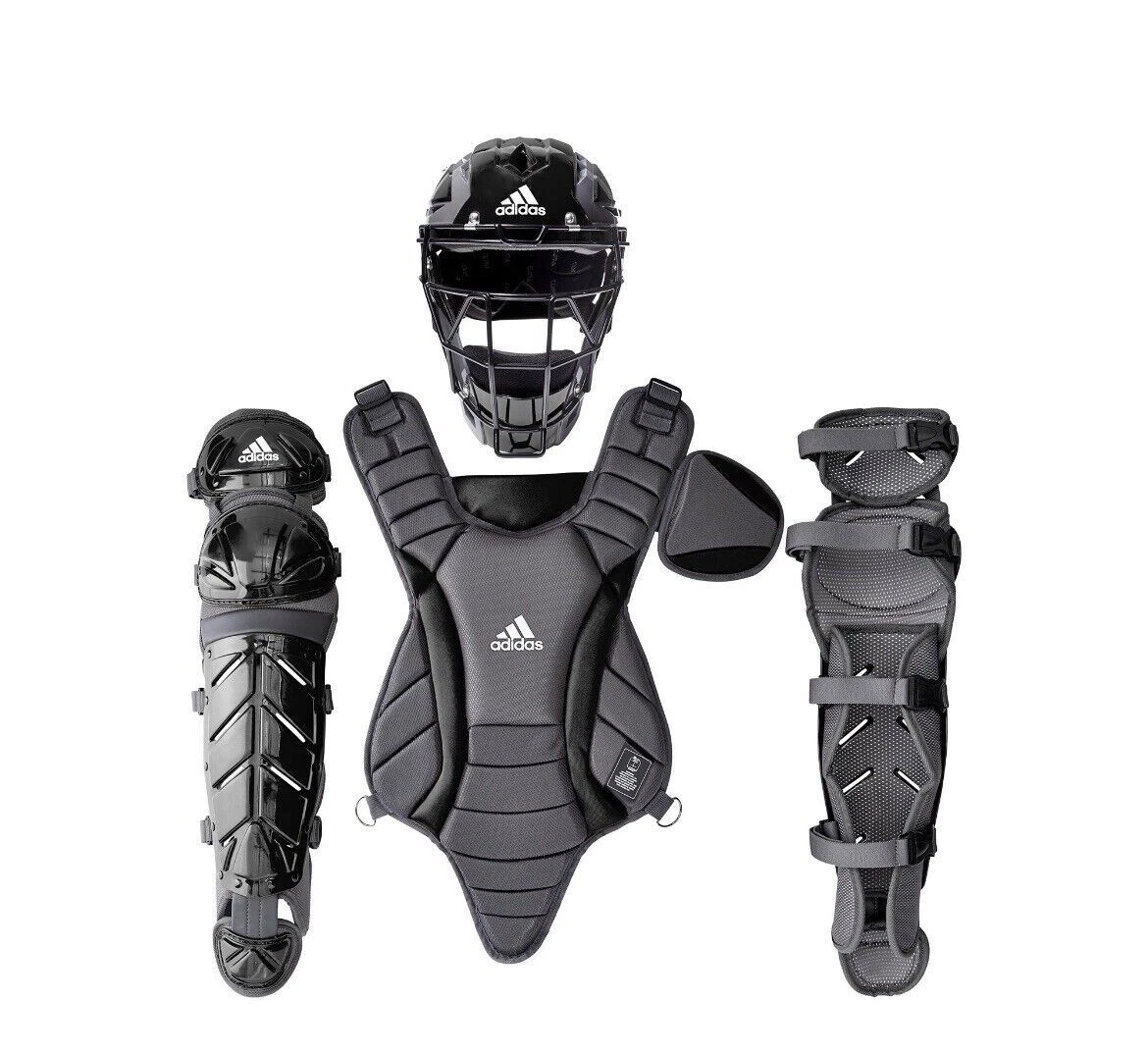 Adidas Youth Catcher Gear Set Black Baseball Captainu0026#039;s Catcher Combo  Ages Med | eBay