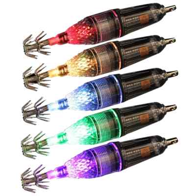 deep ocean fish light lure Underwater Fishing Light, 4pcs Drop LED Fishing Waterproof LED Fishing Light Night Flashing Fishing Light Attractants Bait Lure Lamp Tools for Attracting Bait Lures 4.7inch 6.7inch or blue lights Free Bioluminescent Lure Stock AI
