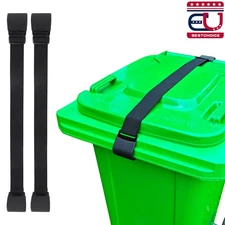 2x Outdoor Trash Can Lock for Animals Heavy Duty Bungee Cord Garbage Lid Strap
