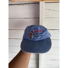 Vintage Fahrenheit Fagowees Ski Club Race Team Blue Cotton Dad Hat Leather Strap