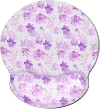 Mouse Pad with Wrist Rest, Purple Flower Ergonomic Mousepad with Wrist Support,