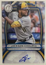 2025 Topps Tribute Autographs Jackson Chourio Brewers Blue Parallel #64/150