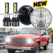 Pair 7inch Round Led Headlights For TOYOTA LA...