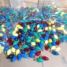 Lot 100 Colored Christmas Light Bulbs - C 7 Show Light Multicolor Outdoor Indoor