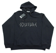  375 Versace Jeans Couture Hoodie Mens Small Black Loose Fit Logo Sweatshirt