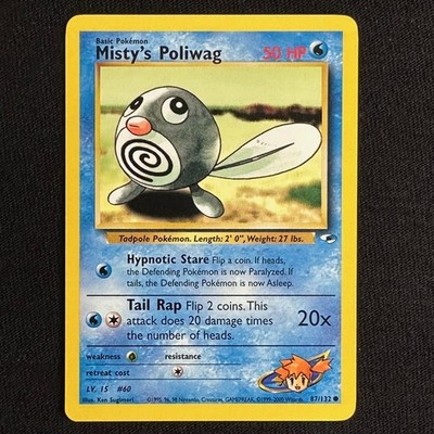 Misty's Poliwag Unlimited Common Gym Heroes 087/132 LP