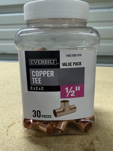 Pro 30 Pack 1/2"X 1/2"X1/2" C X C X C Tee Copper