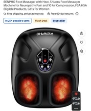 Renpho Shiatsu Foot Massager with Heat Neuropathy Tired Foot Blood Circulation