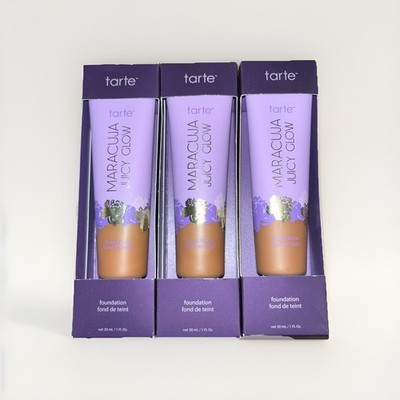 3pk Tarte Maracuja Juicy Glow Foundation 48N Tan-Deep Neutral 1oz