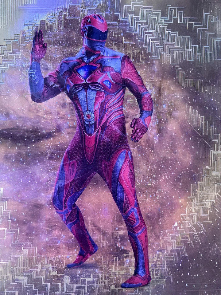 Power Rangers Red Ranger Adult Bodysuit Morph Suit Costume Size Medium 38-40 NEW - Image 4 of 4