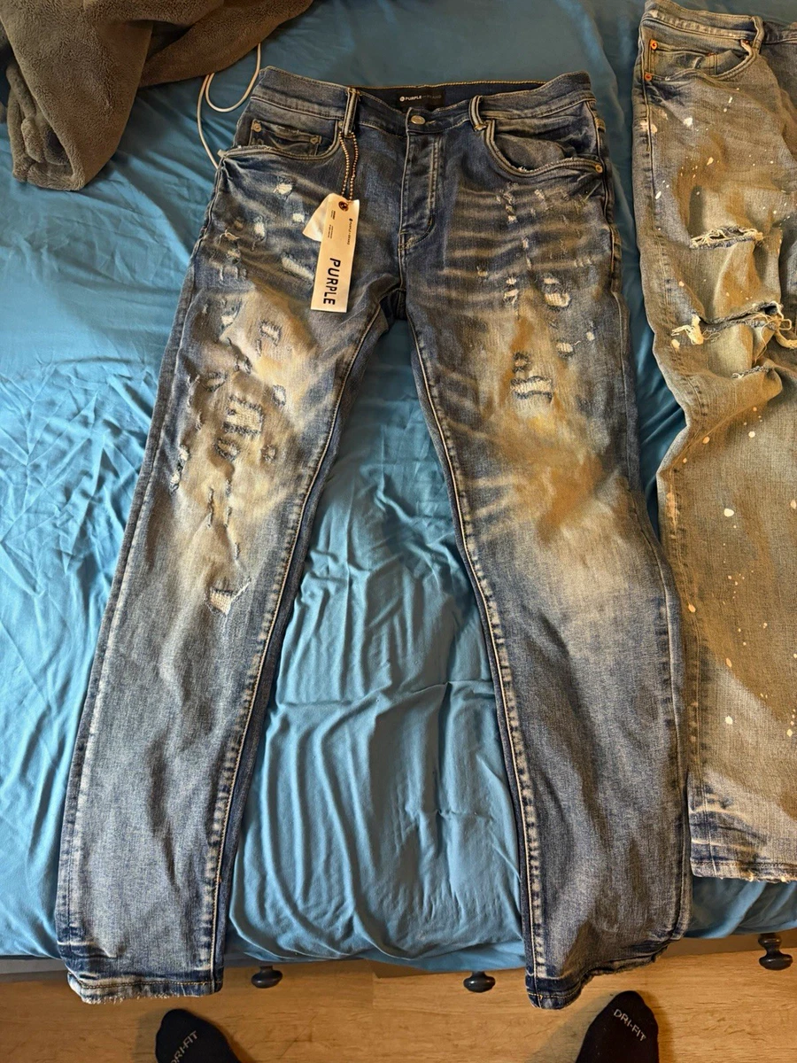 Button Purple Jeans for Men for sale | eBay