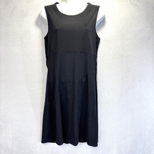 Vintage Express Tricot Tank Dress Womens 5/6 Black Knee Stretch Liquid Knit