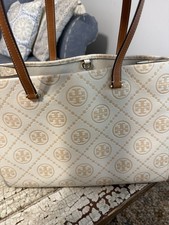 Tory Burch Genuine Leather Logo Tote Purse