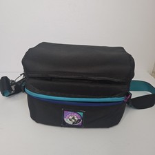 VTG Samsonite World Sport Padded Camera Camcorder BAG Black Aqua Strap Retro