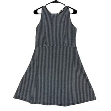 Loft Womens Dress Black White Sleeveless Casual 1/2 Back Zip Stretch 8