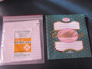 Counted Cross Stitch Fabric Waste Canvas - 1 12 x 18" & 1 Pkg 3 Pc 6 x 7"