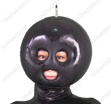 Latex Gummi Rubber inflatable mouth eyes holes Mask Hood customized 0.4mm 198