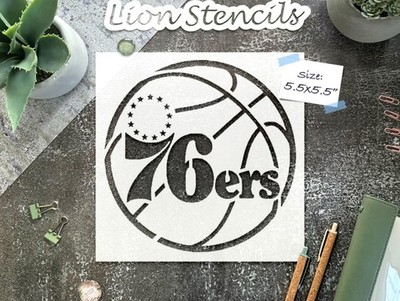 76ers Custom Cut Wall Art Stencil for Sports Fan Decor - StencilAir