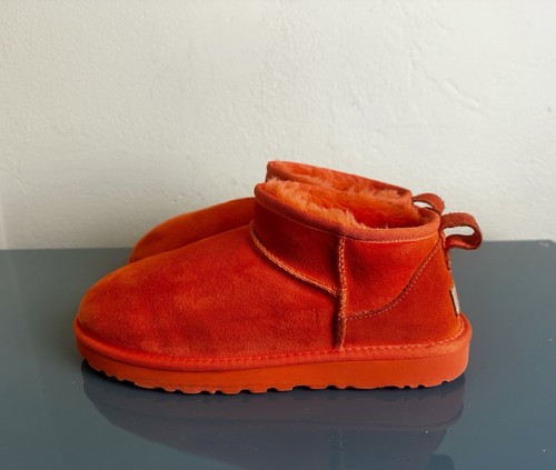 UGG CLASSIC ULTRA MINI WOMEN BOOTS SUEDE - Orange Soda - US size 9.5 Ex Cond! - Picture 3 of 12