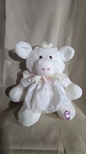 VTG 1986 Fisher Price Puffalump White Cow Plush Pink Hearts Lace Dress Stuffed