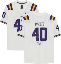 Devin White LSU Tigers Signed White Nike Game Jersey