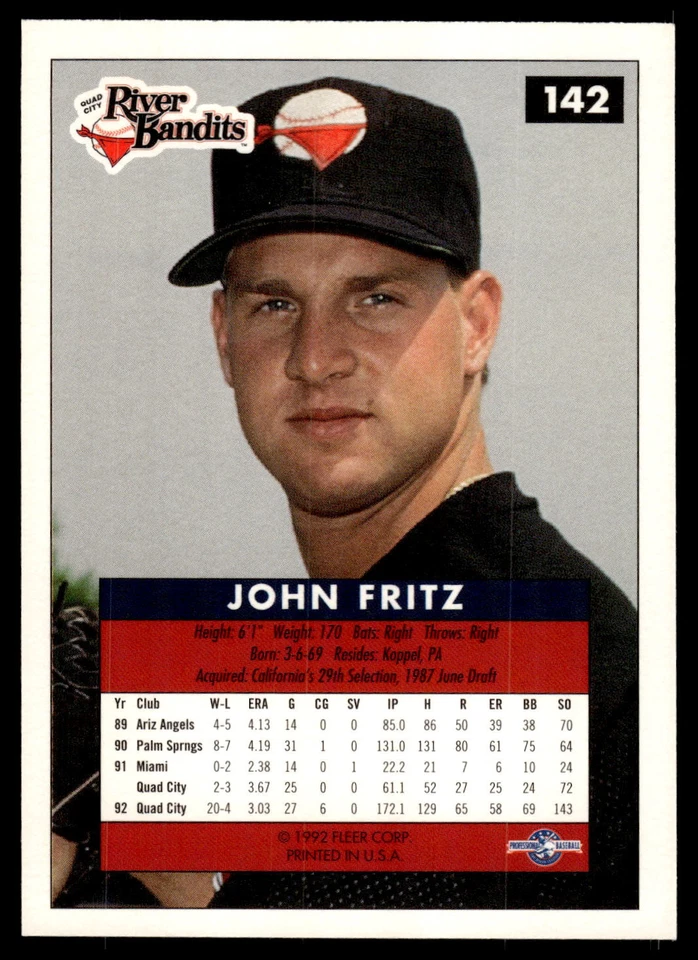 Fleer Excel #142 1992-93 John Fritz Foto 2 de 2
