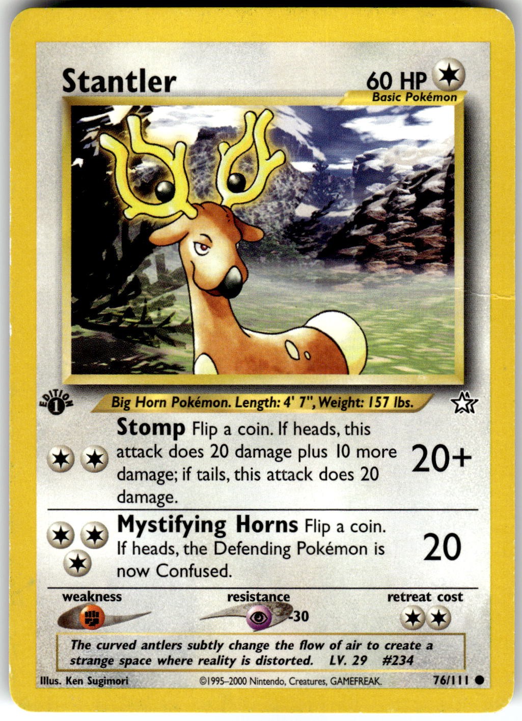 Stantler 1st Edition Neo Genesis 076/111 2000