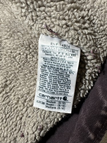 Chaqueta Carhartt Sandstone Sierra forrada Sherpa para mujer mediana (8/10) WJ141 DWN - Imagen 9 de 14