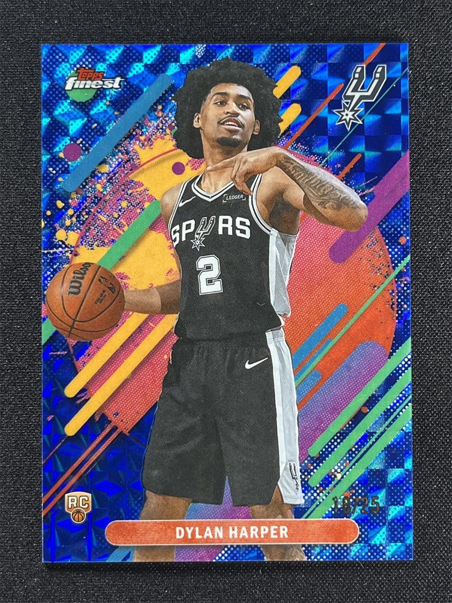2025-26 Topps Finest Dylan Harper #202 Rare Blue Geometric Rookie RC Spurs /25