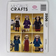 McCall's Sewing Pattern 2506 Doll Clothes to fit 18" Dolls DIY