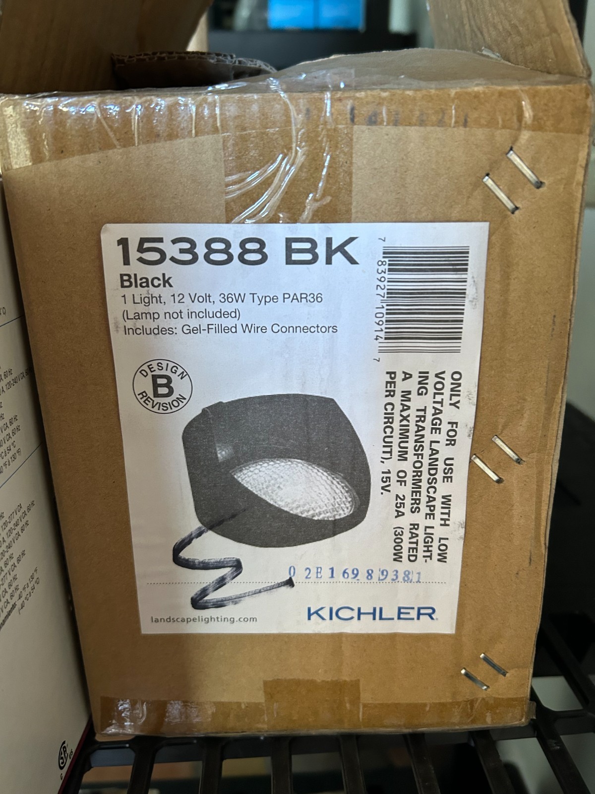 15388BK KICHLER Low Voltage Composite PAR36 Well Light - NEW