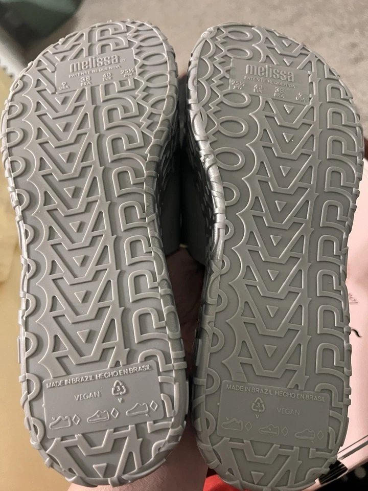 NWOT Marc Jacobs X Melissa Metallic Silver Platform Slides - Image 2 of 4