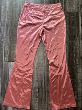 Nastygal Pink Shiny Satin Dressy Cute Slim Dress Pants - Loose Hook - Pretty
