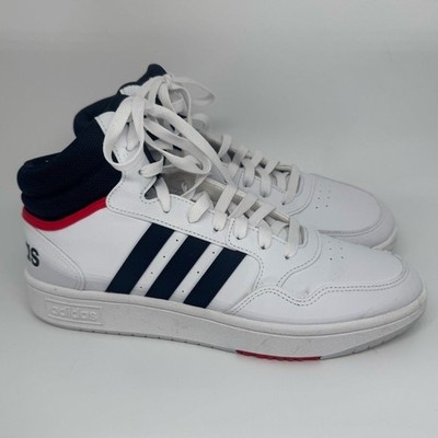 Adidas Hoops 3.0 Mid Men's White Basketball Sneakers Streetwear Casual Size 9.5