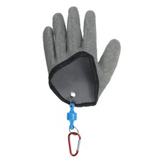 Fishing Gloves with ABS Magnet Release Non-Slip Puncture Resistant Grey Left 