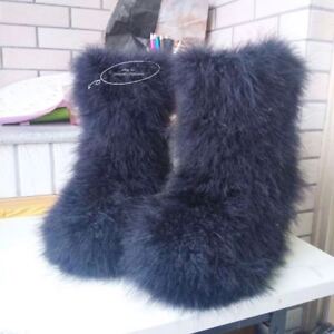 Women real hairy Ostrich Feather furry 