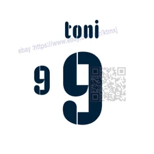 Luca Toni 08/10 Italy Away Jersey Name Set  EURO 2008 Navy