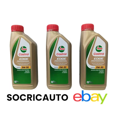 3 Litri Olio Motore Castrol Edge Professional Longlife III 5w30 504 00/507 00 C3
