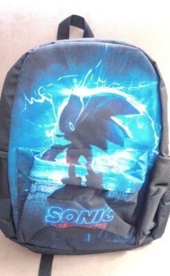 NEW Sonic The Hedgehog 16 inch Backpack Front Pouch Inside Pouch 2 Bottle Pouch