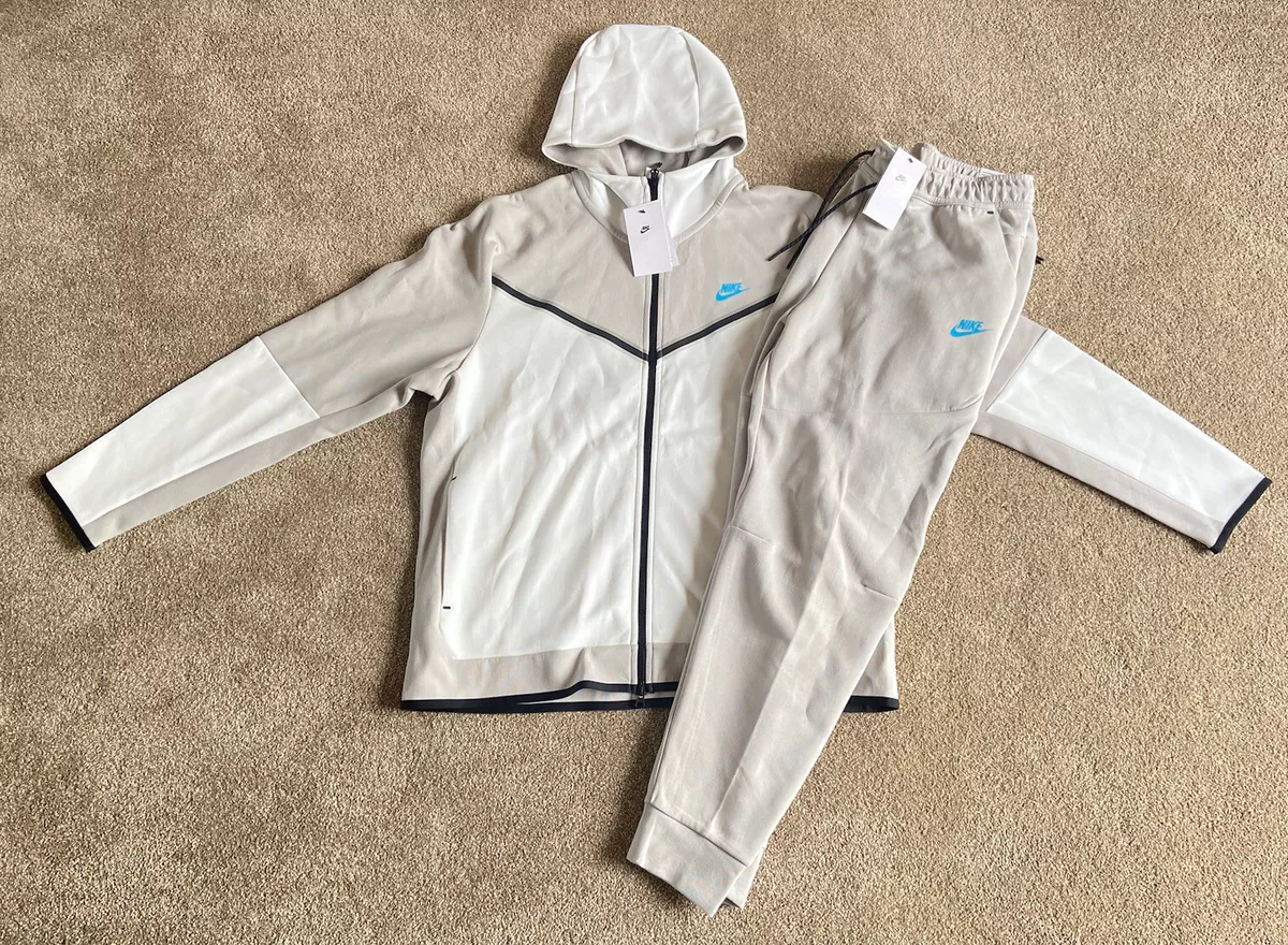 Nike Tech Fleece Tracksuit Set Light Iron Ore White DV0537 012 DV0538 012  XL LTD